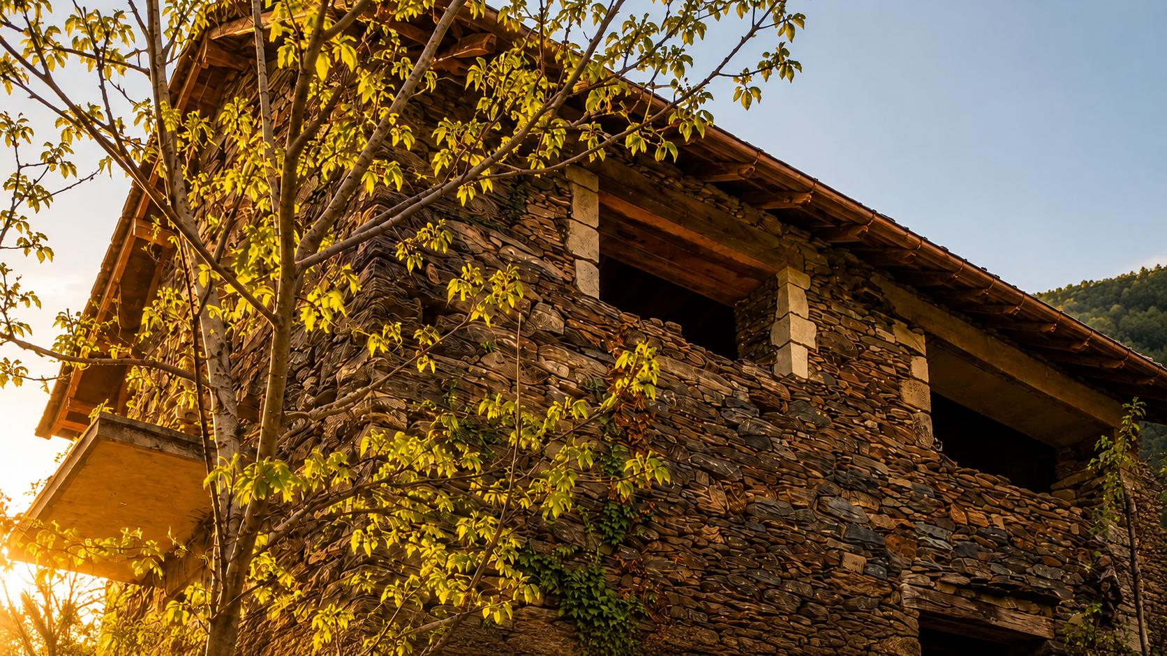Bâtiment en ruine dans le paysage