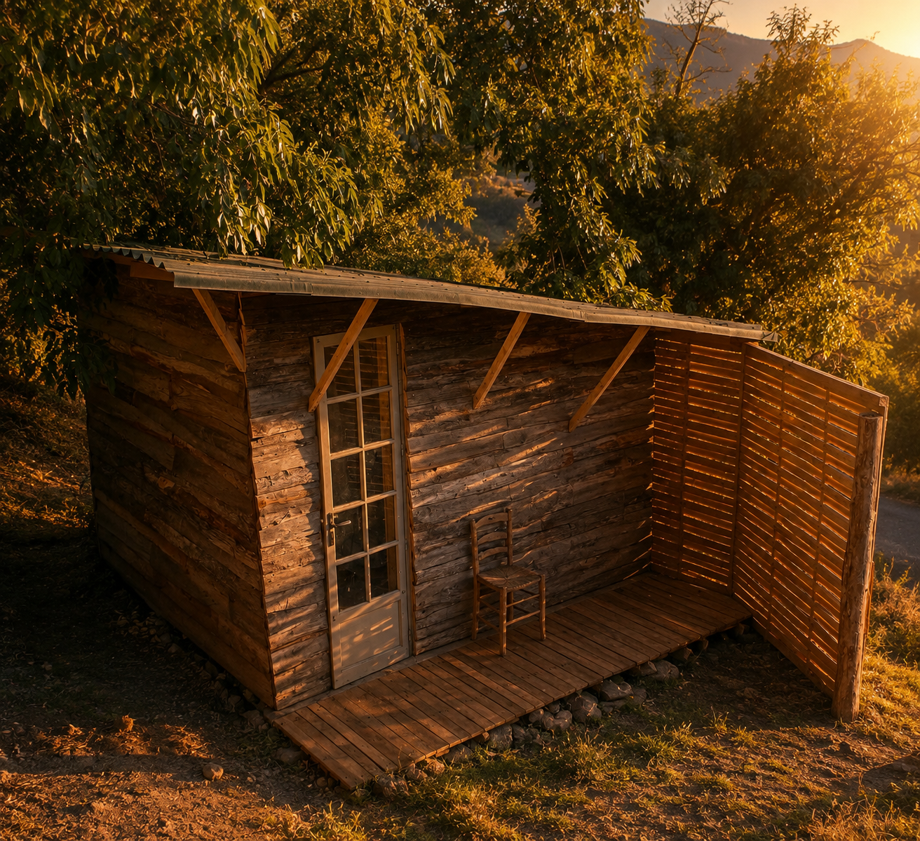 Cabane qui accueille les bénévoles