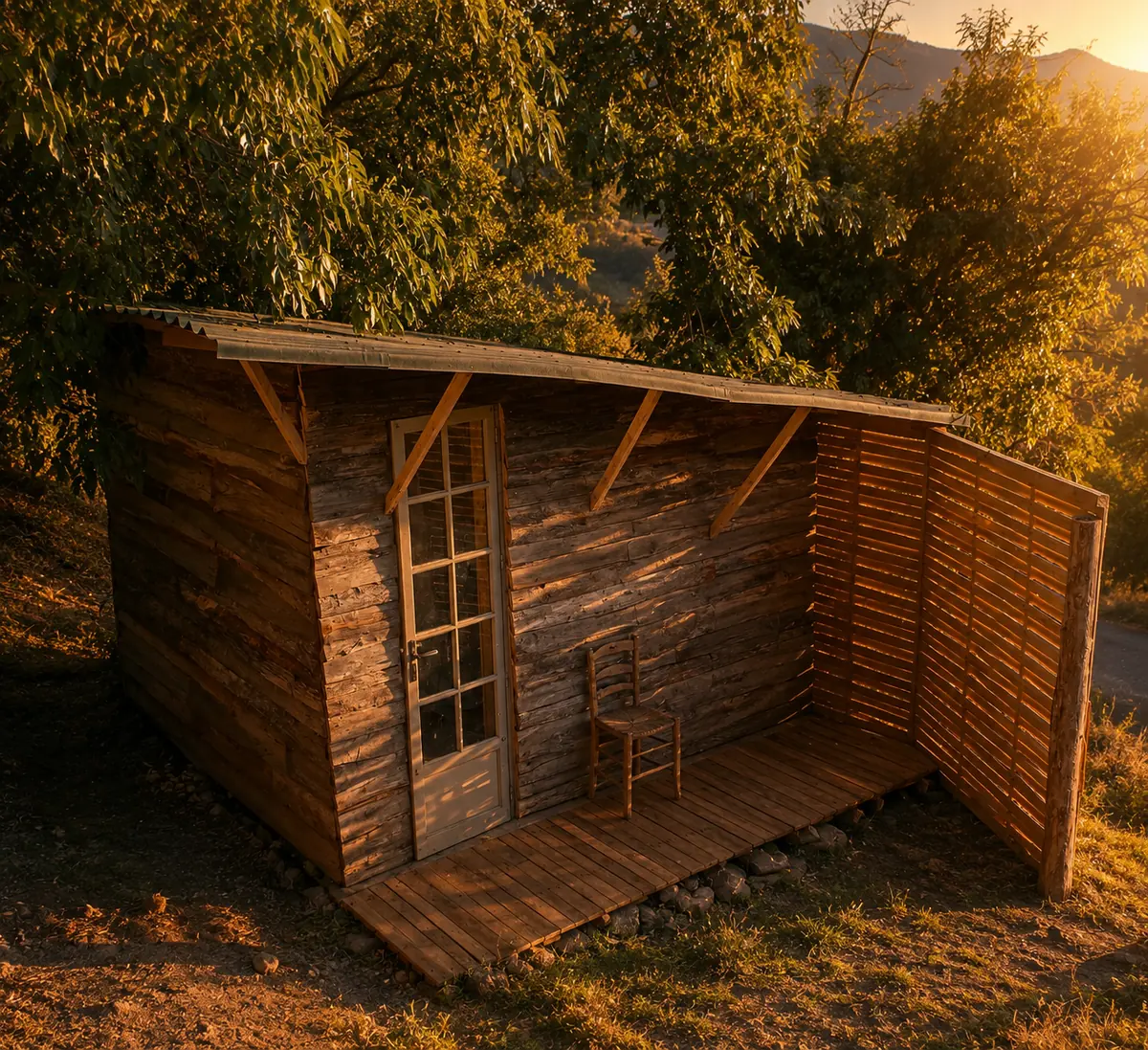 Cabane qui accueille les bénévoles