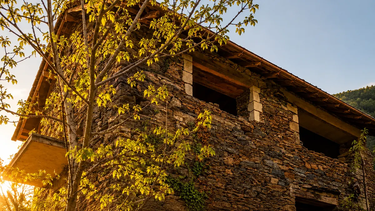 Bâtiment en ruine dans le paysage